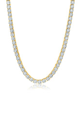 Classic Tennis Necklace Finished in 18kt Yellow Gold - 16"